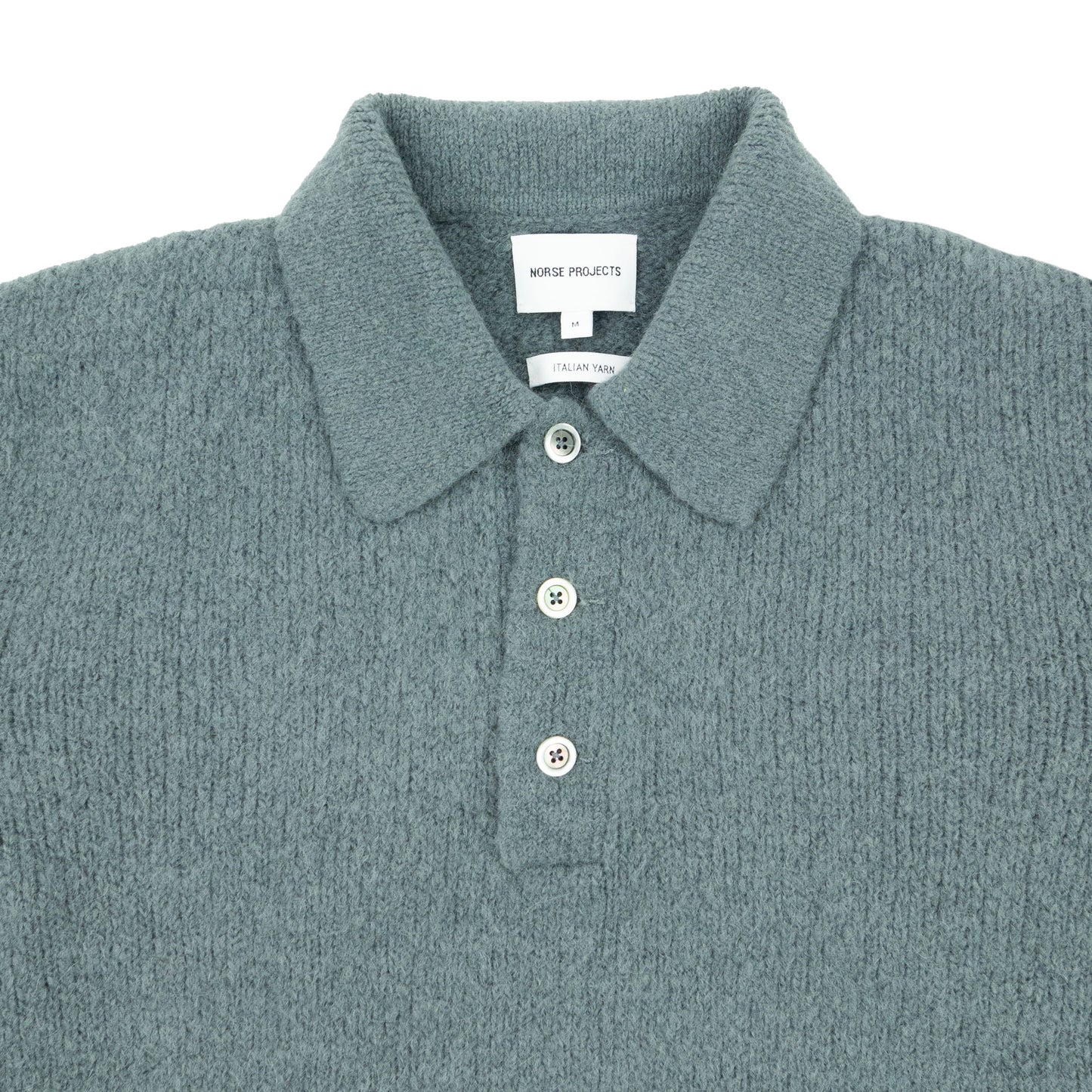 Norse Projects Rasmus Relaxed Brushed Polo - Mouse Grey AW24