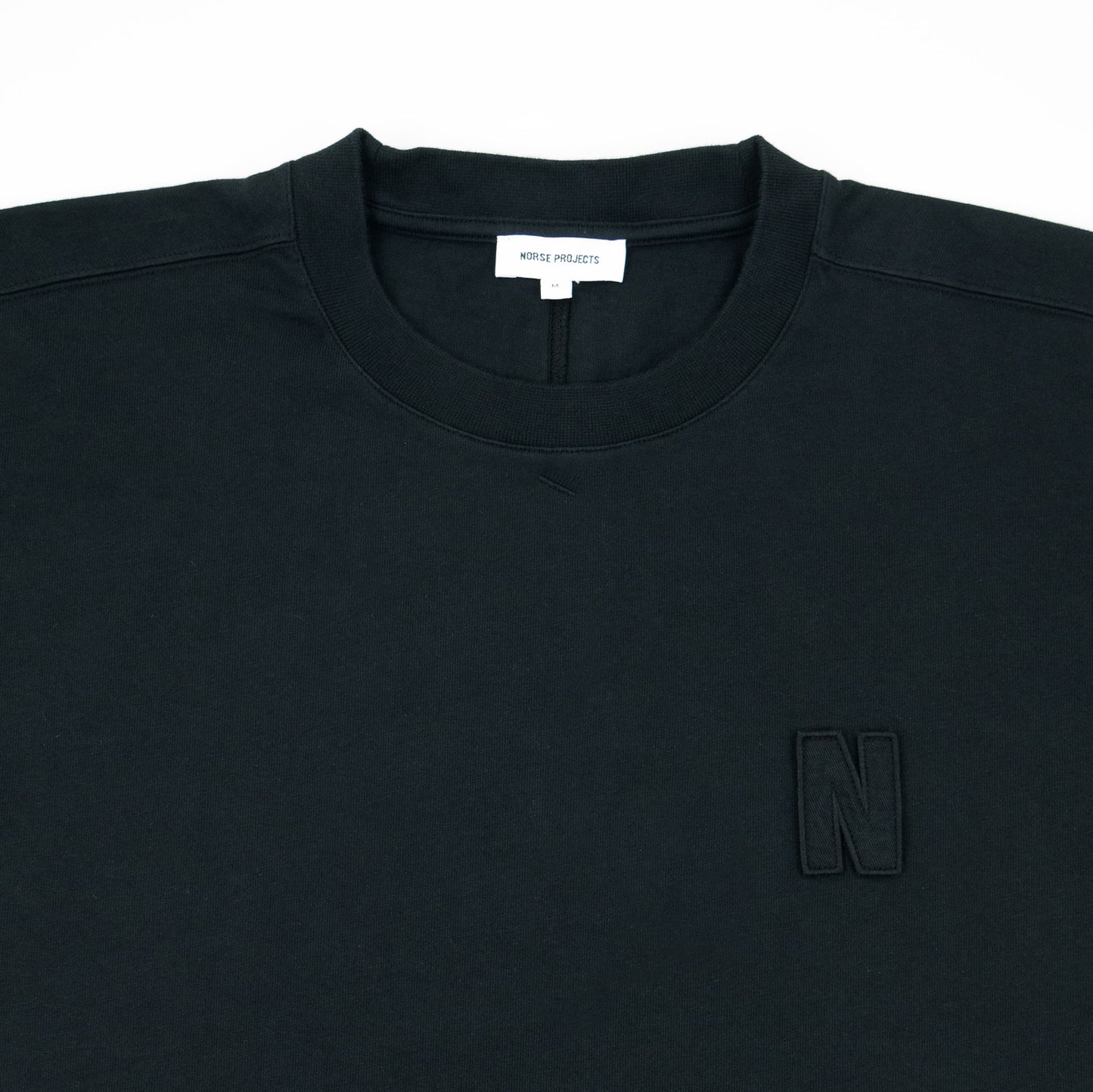 Norse Projects Simon Loose Organic Heavy Jersey N Patch T-Shirt - Black AW24