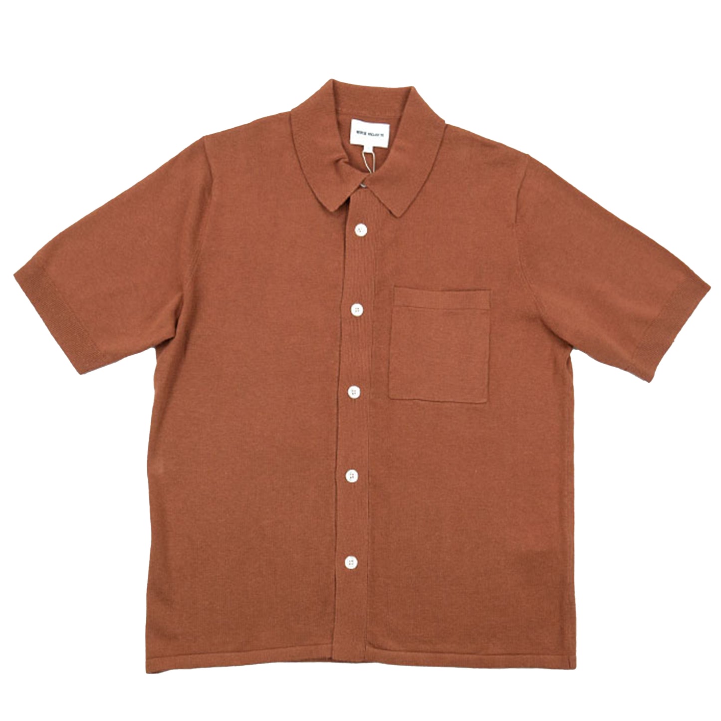 Norse Projects Rollo Cotton Linen SS Shirt - Red Clay PA24