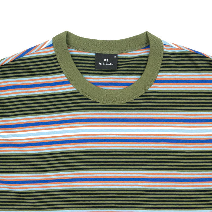 Paul Smith Stripe Tee - Olive Green PA24