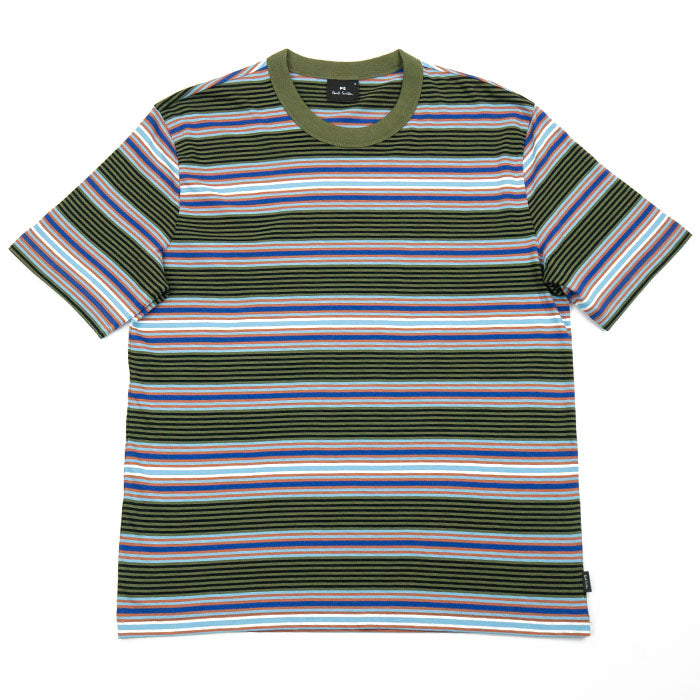 Paul Smith Stripe Tee - Olive Green PA24