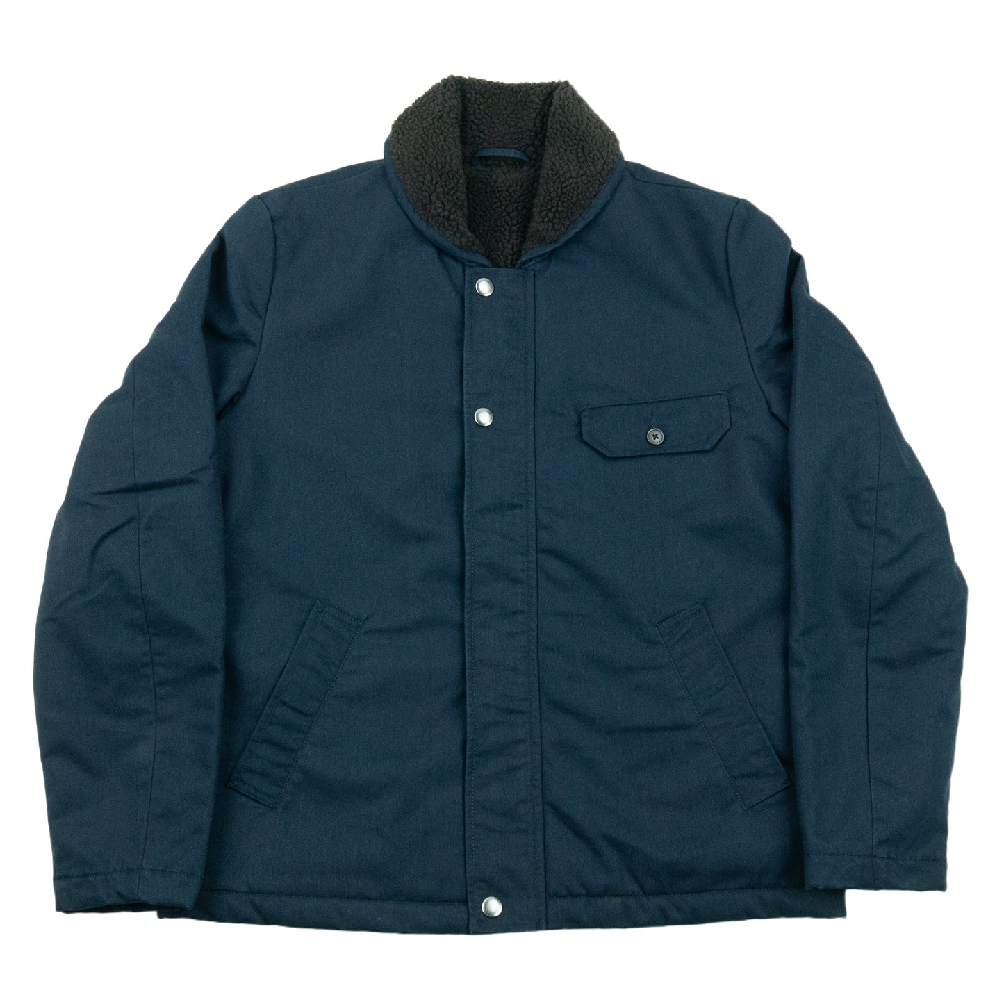 Universal Works. Brushed P.Tech/Sherpa Reversible N1 Jacket - Navy/Brown AW24