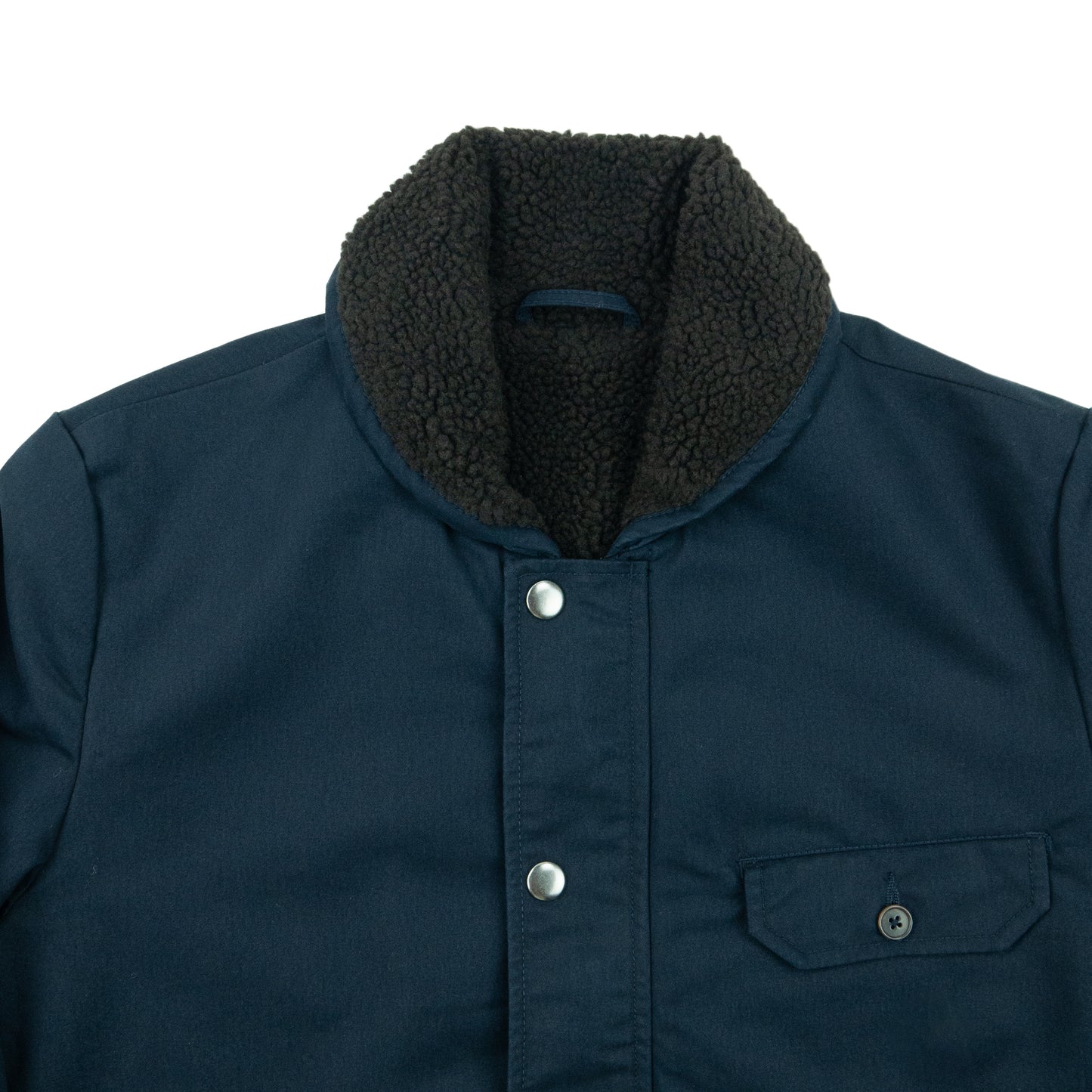 Universal Works. Brushed P.Tech/Sherpa Reversible N1 Jacket - Navy/Brown AW24