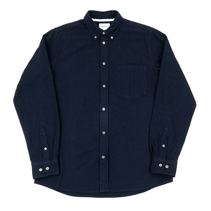 Norse Projects Anton Organic Flannel Shirt - Dark Navy