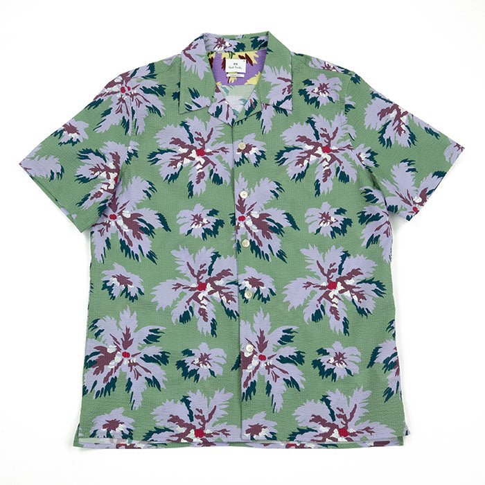 Paul Smith Seersucker Casual Shirt - Military Green S24