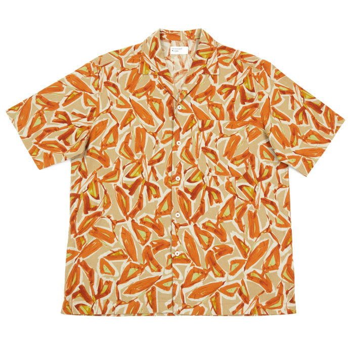 Universal Works. Minari Shirt - Artist Flower Lincot - Terracotta S24