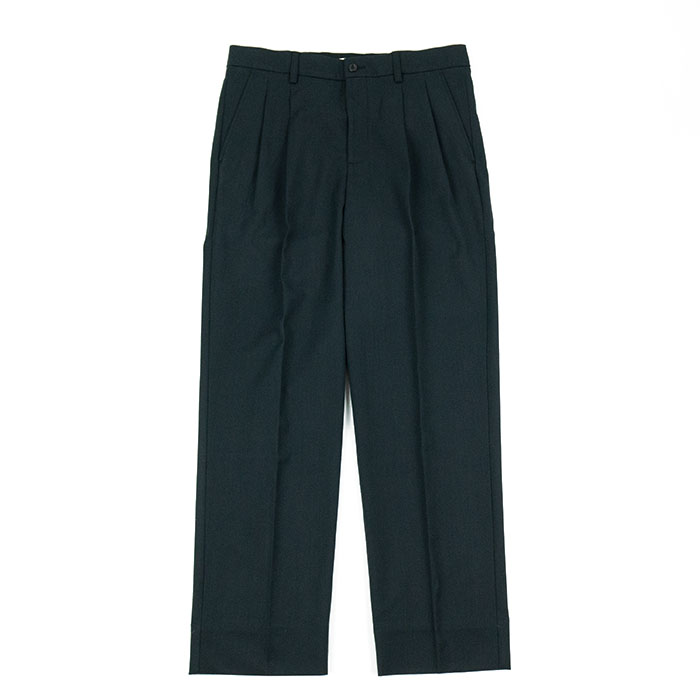 Norse Projects Benn Relaxed Cotton/Wool Twill Pleated Trouser - Black ...